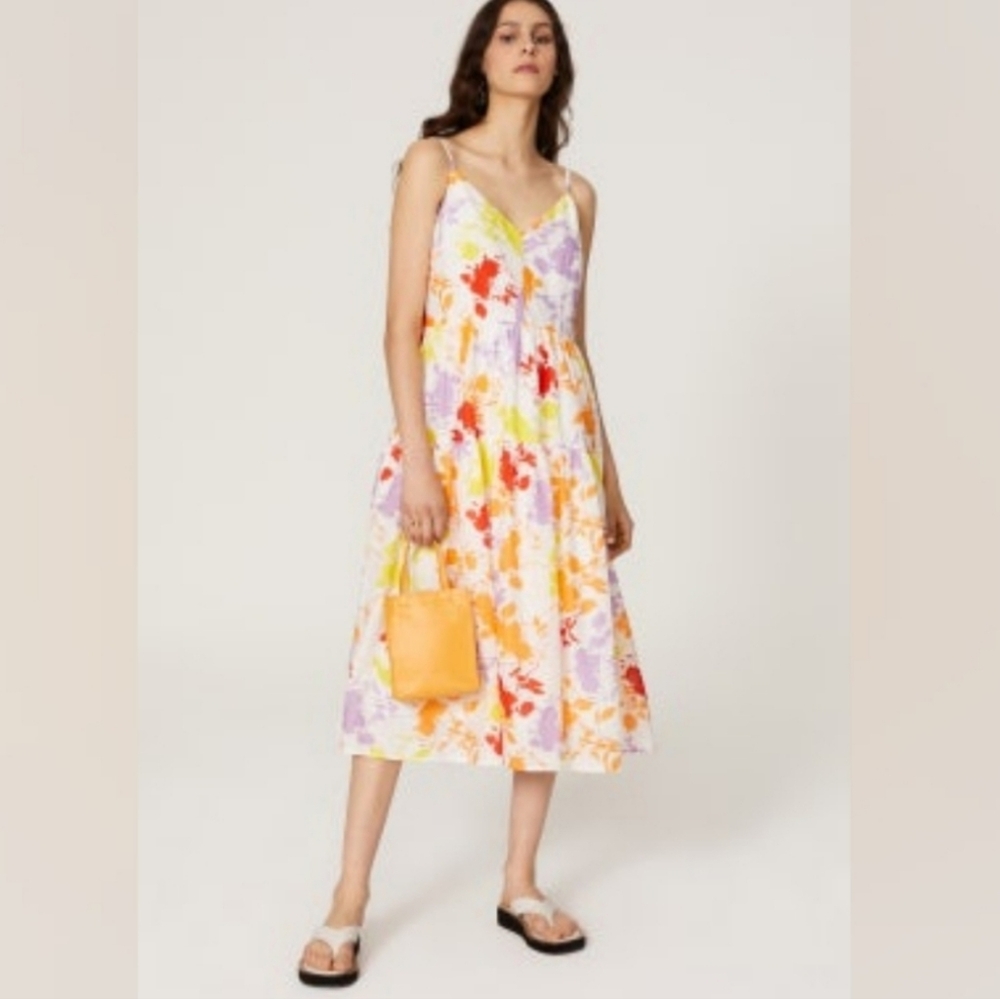 Peter Som Collective Sleeveless Floral Midi Dress Size 14 - Picture 1 of 7